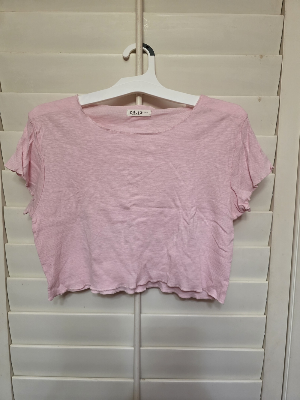 Pitusa Soft Pink Cropped Tee